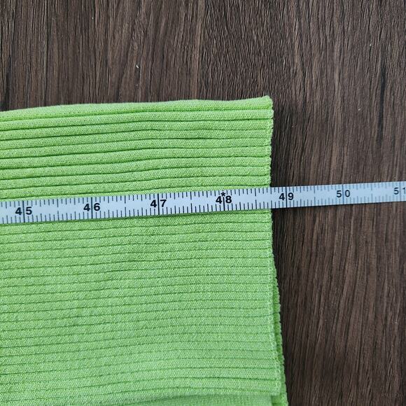 STAUD Shoko Colorblock Sweater Dress M Lime/White Knit Party Cocktail Evening - Picture 9 of 9